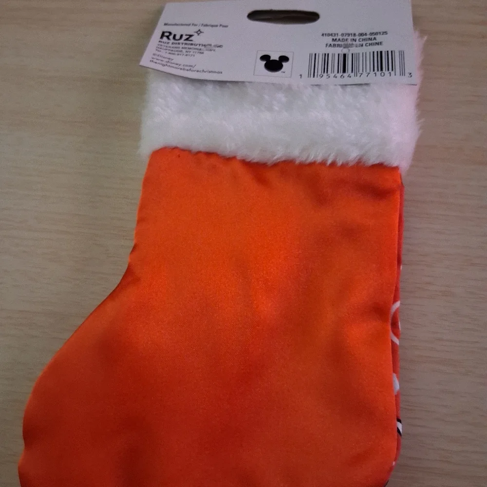 Nightmare Before Xmas Stocking Red Polyester Synthetic Fleece (1)